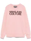 Versace Jeans Couture Logo-embroidered Sweatshirt In Pink