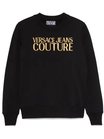VERSACE JEANS COUTURE LOGO-EMBROIDERED SWEATSHIRT