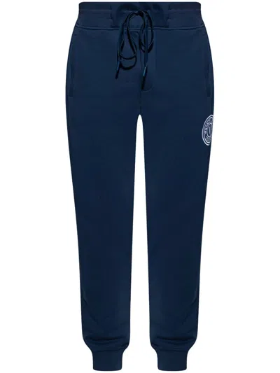 Versace Jeans Couture Logo-embroidered Track Pants In Blue