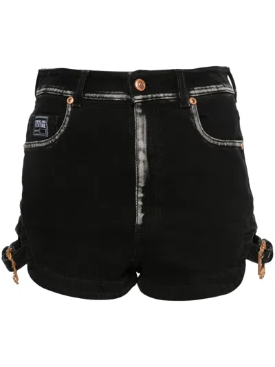 VERSACE JEANS COUTURE LOGO-ENGRAVED DENIM SHORTS