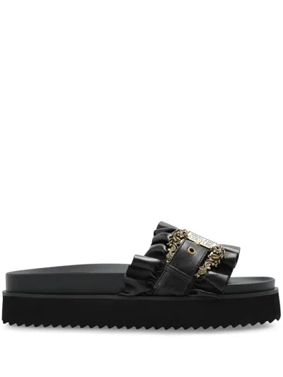 VERSACE JEANS COUTURE LOGO-ENGRAVED SLIDES