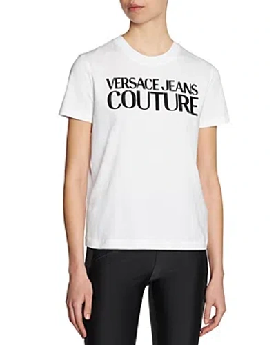 Versace Jeans Couture Logo Front Crewneck Tee In White