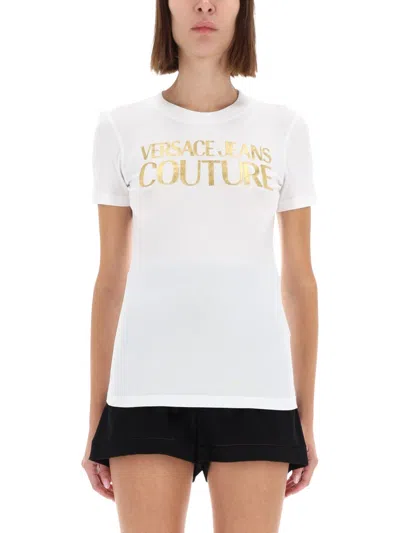 Versace Jeans Couture Logo Graphic Fitted T-shirt In White