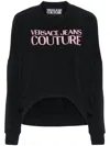 Versace Jeans Couture Cropped Fit Sweatshirt With Bold Logo Detail In Black
