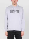 Versace Jeans Couture Cross-neck Grey Sweatshirt With Bold Logo Design
