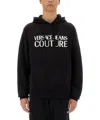 Versace Jeans Couture Black Regular Fit Sweatshirt With Bold Logo Print In Black