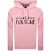 Versace Jeans Couture Logo Hoodie Pink In Pink