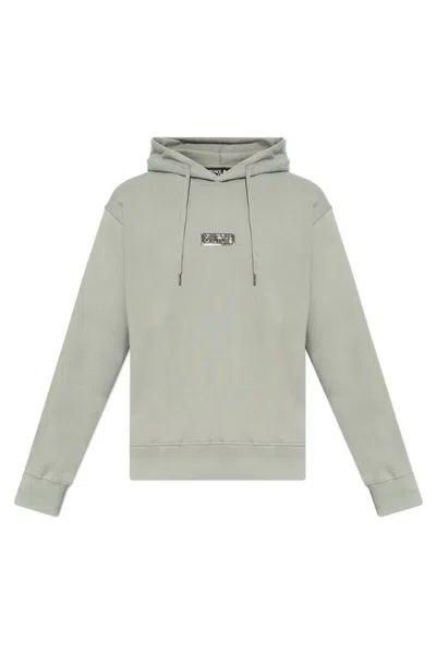 Versace Jeans Couture Logo Hoodie Sweater In Grey