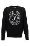 Versace Jeans Couture Logo-print Crew-neck Sweatshirt In Black