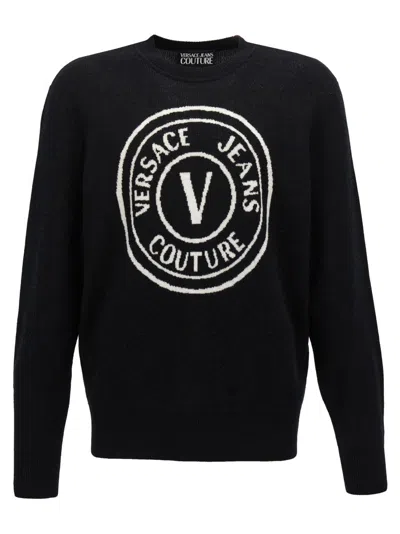 VERSACE JEANS COUTURE VERSACE JEANS COUTURE LOGO INTARSIA SWEATER