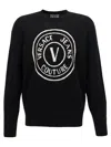Versace Jeans Couture Logo-print Crew-neck Sweatshirt In Black