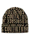 Versace Jeans Couture Logo-jacquard Beanie Hat In Black
