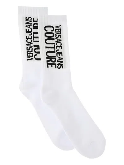 Versace Jeans Couture Logo-jacquard Socks In White
