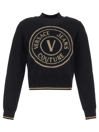Versace Jeans Couture Logo Knit In Black