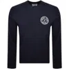 Versace Jeans Couture Logo Knit Jumper Navy In Navy