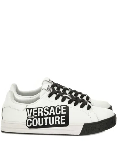 Versace Jeans Couture Logo Lace-up Sneakers In White