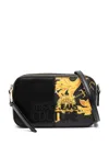 Versace Jeans Couture Logo-lettering Barocco-print Crossbody Bag In G89 Black/gold