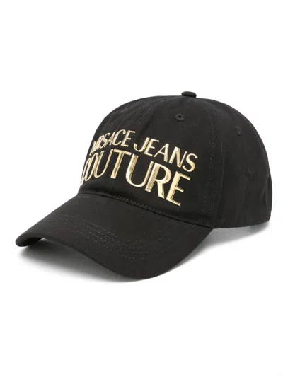 Versace Jeans Couture Logo-lettering Cotton Cap In Black