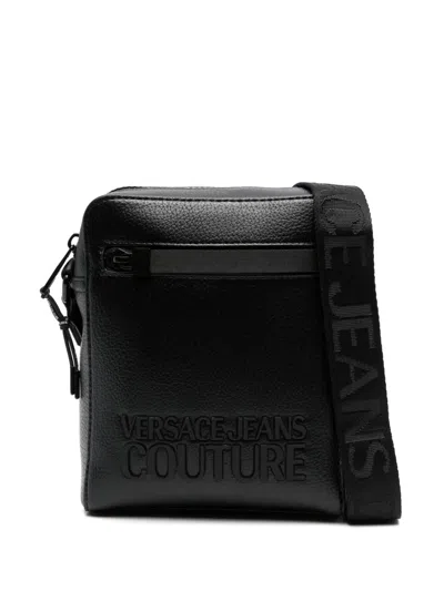 Versace Jeans Couture Logo-lettering Crossbody Bag In Black