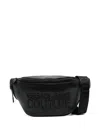 Versace Jeans Couture Tactile Logo Marsupio Belt Bag In Black