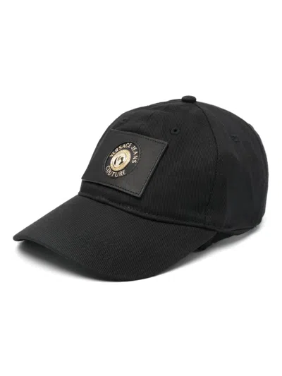 Versace Jeans Couture Logo-patch Baseball Cap In Black