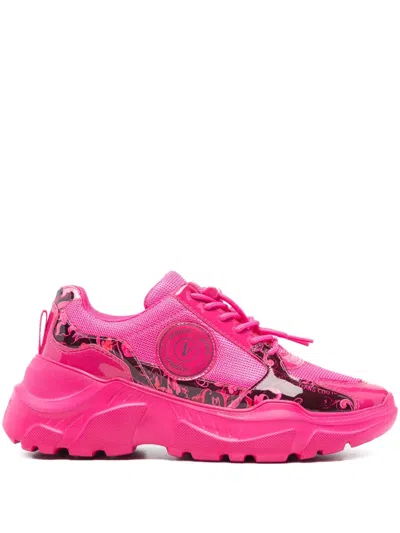 VERSACE JEANS COUTURE LOGO-PATCH CHUNKY SNEAKERS