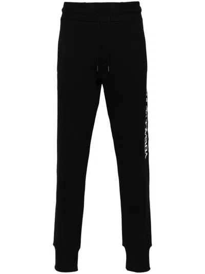 Versace Jeans Couture Logo-patch Cotton Track Pants In Black