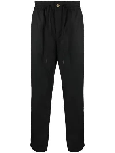 Versace Jeans Couture Black Cotton Elastic Waistband Sweatpants