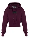 Versace Jeans Couture Logo-patch Hoodie In Purple