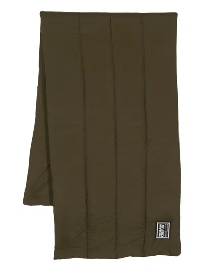 Versace Jeans Couture Logo-patch Puffer Scarf In Green