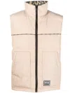 Versace Jeans Couture Logo-patch Quilted Gilet In Neutrals