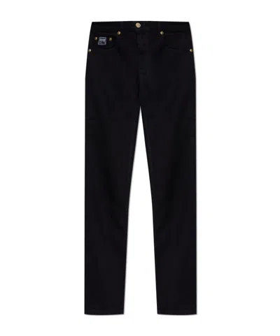 Versace Jeans Couture Logo Patch Skinny Jeans In Black
