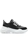 Versace Jeans Couture Logo-patch Sneakers In Black