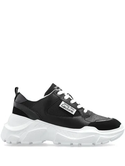 Versace Jeans Couture Logo-patch Sneakers In Black