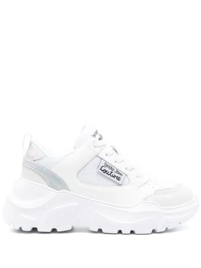 Versace Jeans Couture Speedtrack Leather Sneakers In White