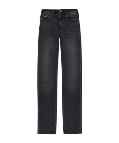Versace Jeans Couture Logo Patch Straight Leg Jeans In Blue