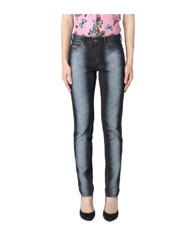 Versace Jeans Couture Logo Patch Straight-leg Jeans In Black