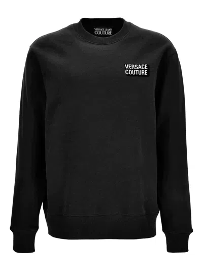 Versace Jeans Couture Crew Neck Slim Fit Knit Sweater In Black