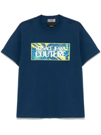 Versace Jeans Couture Logo-patch T-shirt In Blue