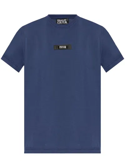 Versace Jeans Couture Logo-patch T-shirt In Blue