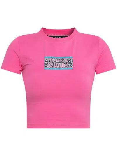Versace Jeans Couture Logo-patch T-shirt In Rosa
