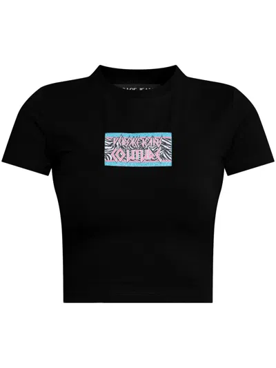 Versace Jeans Couture Logo-patch T-shirt In Schwarz