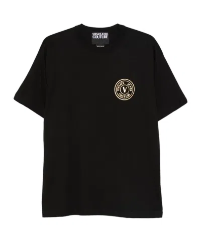 Versace Jeans Couture Logo Patch T-shirt In Black