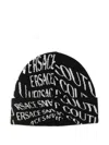Versace Jeans Couture Logo-pattern Beanie In Black