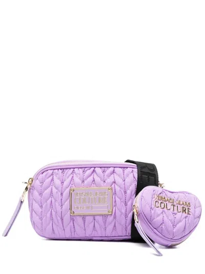 Versace Jeans Couture Logo Plaque Cross Body Bag In Purple