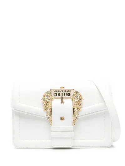 Versace Jeans Couture Logo-plaque Crossbody Bag In White