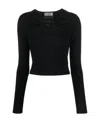 Versace Jeans Couture Logo Plaque Cut-out Top In Black