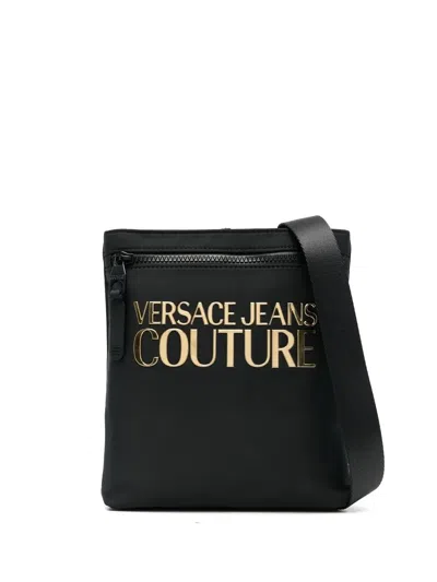 Versace Jeans Couture Logo-plaque Detail Messenger Bag In Black