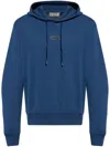 Shop Versace Jeans Couture Logo-plaque Hoodie In Blue
