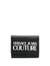 Versace Jeans Couture Logo-plaque Leather Wallet In Black